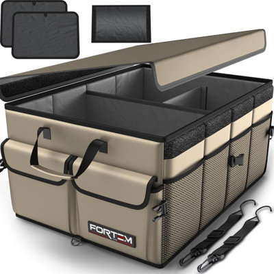  - Fortem Car Boot Organiser StorageTidyCollapsible Multi CompartmentsCars Accessories For Men Women600 D OxfordNon Slip