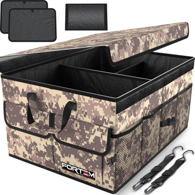  - Fortem Car Boot Organiser StorageTidyCollapsible Multi CompartmentsCars Accessories For Men Women600 D OxfordNon Slip
