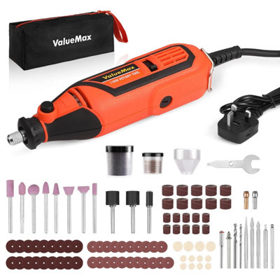 Valuemax Rotary Tool Kit130 W Powerful Multi With Variable SpeedMini Grinder Set 119 Pcs Accessories For Craft Projects And from B&Q