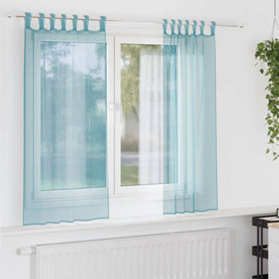 Berkfield Voile Curtains With Loops 2 Pcs Turquoise 140X175 Cm from B&Q