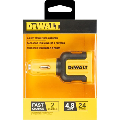 B&Q -  2-Port 4.8 Amp Car Van Charger Intelligent Fast Charging X2 Usb Charger
