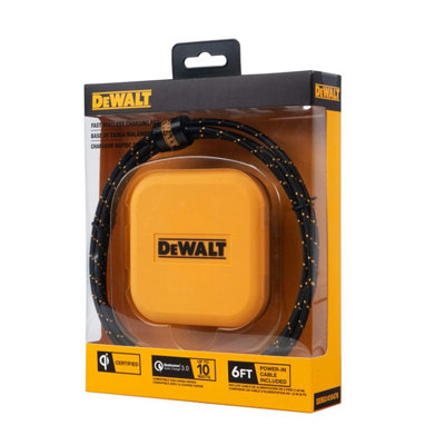 Dewalt Wireless Qi Fast Charging Phone Charger Pad With Kevlar Type C Usb Cable from B&Q