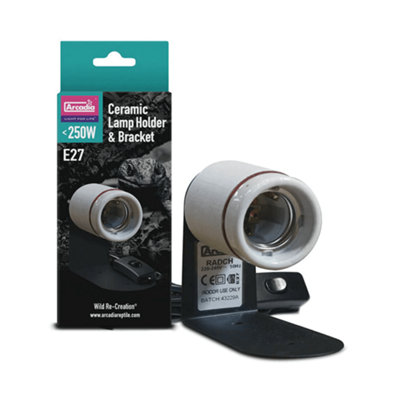 Arcadia Reptile Ceramic Lamp Holder & Adjustable BracketE27 Screw Fitting (Up To 250W) from B&Q