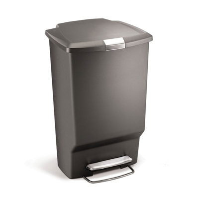 Simplehuman 45L Rectangular Pedal Kitchen Bin With Lid LockGrey Plastic from B&Q
