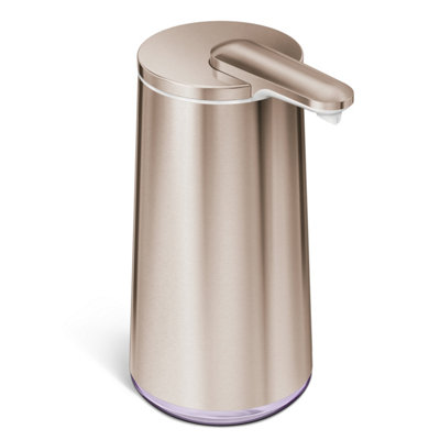 B&Q -  295Ml Foam Sensor Soap PumpAutomatic Hand Motion Soap DispenserRechargeableRose Gold High-Grade Stainless Steel
