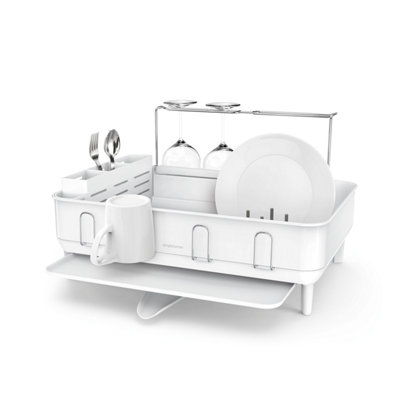 Simplehuman Steel Frame Dish Rack Dish DrainerWhite Steel from B&Q