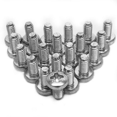 Penn Elcom 100 X M6 Pozi Drive Pan Head Screws 12mm/1/2" S1045 from B&Q