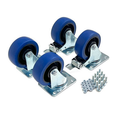 Penn Elcom Swivel Castor Kit With Fixings100mm from B&Q