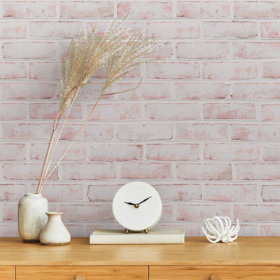  - Tempaper Whitewashed Brick Peel And Stick Wallpaper White52Cm X 5M