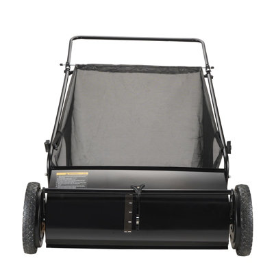 Vevor Push Lawn Sweeper, 26-In Leaf & Grass Collector, Strong Rubber Wheels & Heavy Duty Thickened Steel, Durable To Use