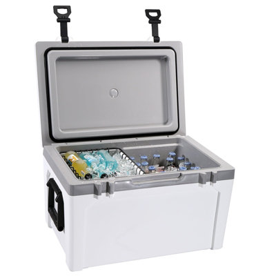 Vevor Insulated Portable Cooler, 52 Qt, Holds 50 Cans, Ice Retention Hard Cooler With Heavy Duty Handle, For Camping