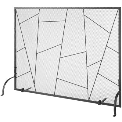 B&Q -  Fireplace Screen Single PanelSturdy Iron Mesh Fireplace Screen906(L) X720(H)mm Spark Guard CoverModern