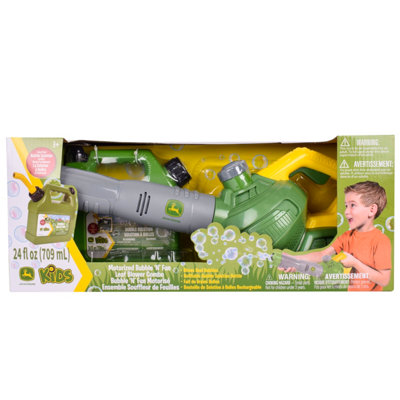 B&Q -  John Deere Kids Bubble Leaf Blower And Refill Can 3+ Years