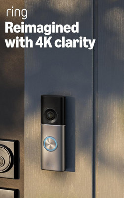 Ring Wired Video Doorbell Pro (Newest Gen) Hardwired Camera Retinal 4 KUp To 10 X Enhanced Zoom Wide Field Of View Radar from B&Q