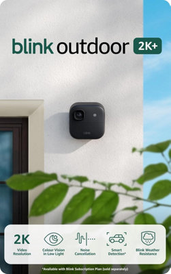 Blink Outdoor Camera 2 K+ (Newest Gen)Wireless Smart Security 2 K Video ResolutionEnhanced AudioUp To Two-Year Battery from B&Q