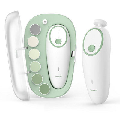 Momcozy Baby Nail File ElectricGentle Trimmer RechargeableClipper 360 Fog Led Light7 Grinding Head Replacement Pads from B&Q