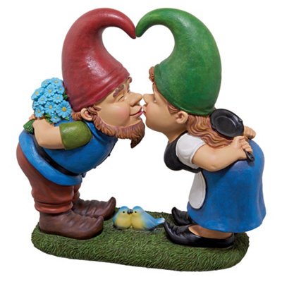 Design Toscano Kiss And Tell Lover Gnomes Garden Statue from B&Q