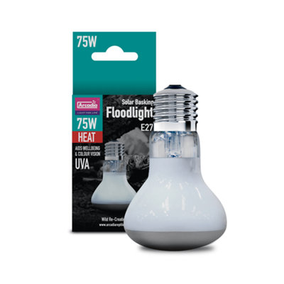 Arcadia Basking Solar 75W FloodlightInfrared Reptile Uva Bulb from B&Q