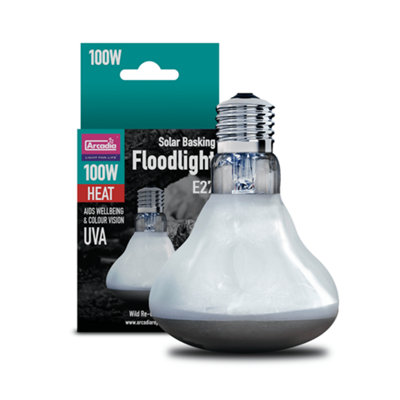 Arcadia Basking Solar 100W FloodlightInfrared Reptile Uva Bulb from B&Q