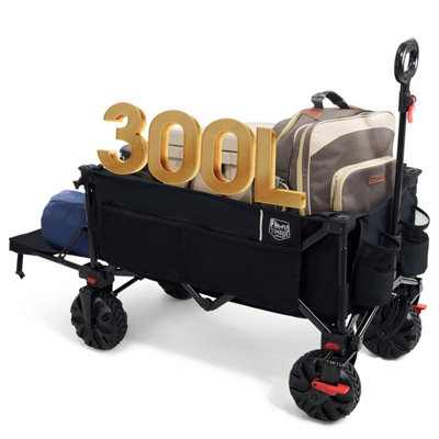 Timber Ridge Festival Trolley 300 L With BrakesFolding Beach Cart Tailgate135 Kg Collapsible Wagon Detachable Wide Wheels & from B&Q