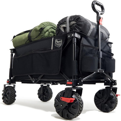 Timber Ridge Festival Trolley On Wheels With Brakes200 L Folding Camping Beach Cart Adjustable Handle & Cover Bag100 Kg Heavy from B&Q