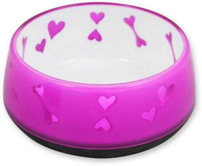 All For Paws Anti Slip Dog Bowl Pink Hearts Large from B&Q