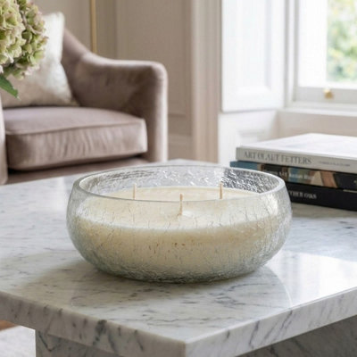 Garden Greatness 3 Wick Crackle Glass Bowl Candle from B&Q