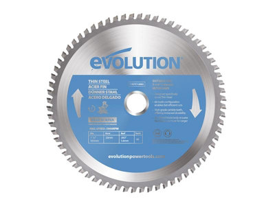 Evolution T185Tct-68Ms Thin Steel Cutting Mitre Saw Blade 185 X 20mm X 68T from B&Q