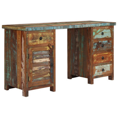 Berkfield Pedestal Desk Solid Reclaimed Wood 140X50X77 Cm from B&Q