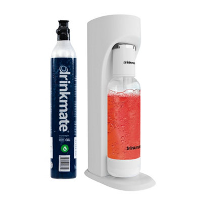 Drinkmate Omnifizz Sparkling Water Soda Maker With 1X 60L Co2 CylinderClassic White from B&Q