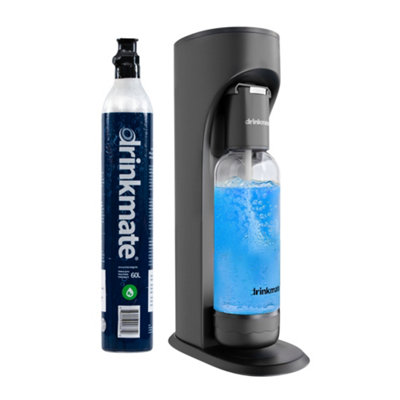 Drinkmate Omnifizz Sparkling Water Soda Maker With 1X 60L Co2 CylinderMatt Black from B&Q