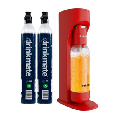 Drinkmate Unisex Red Omnifizz Soda Maker, Sparkling Water Machine With 2X Co2 Cylinders In 60L - Image 3