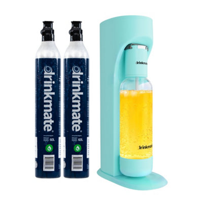  - Drinkmate Omnifizz Sparkling Water Soda Maker With 2X 60L Co2 CylindersArctic Blue