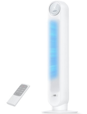 Dreo 20 Db Silent Tower Fan28 Ft / S Velocity Electric Cooling With Remote90 Oscillating 8 Speeds 4 Modes 8 H Timer Led from B&Q
