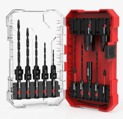 Ezarc 80331010 Countersink Drill Bits Set 15Pcs Tapered Drill Bits Storage Box from B&Q