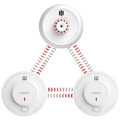 X-Sense Wireless Interlinked Smoke Alarms And Heat Alarm Scotland Bundle1 & 2 Sealed 10-Year Lithium BatteryEn 14604 Standard from B&Q