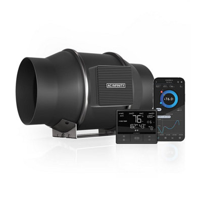 Ac Infinity Cloudline Pro T 6Quiet 150 mm Inline Duct Fan With Temperature Humidity Vpd Controller Wifi Integrated App Control from B&Q