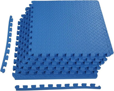 Puzzle Exercise MatBalancefrom Eva Foam Interlocking Tiles24 Sq FtBlue from B&Q