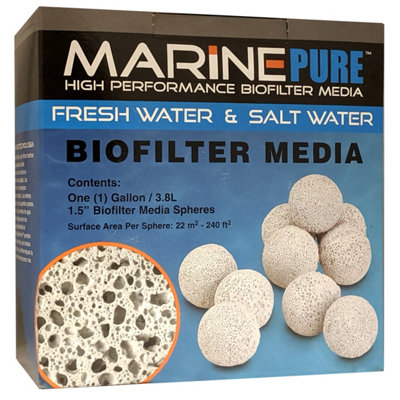 Aquacadabra Reef Culture Marinepure 1 Gallon Sphere Biological Filtration Media from B&Q