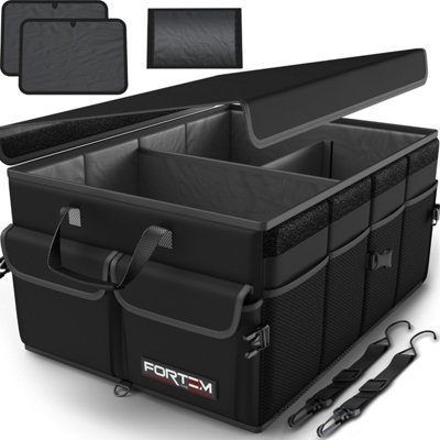  - Fortem Car Boot Organiser StorageTidyCollapsible Multi CompartmentsCars Accessories For Men Women600 D OxfordNon Slip