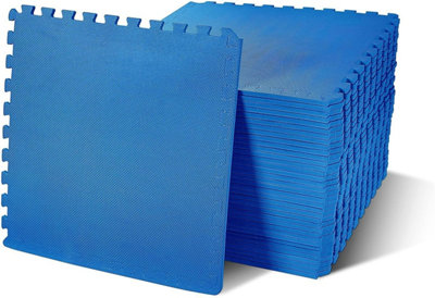 Puzzle Exercise MatBalancefrom Eva Foam Interlocking Tiles144 Sq FtBlue from B&Q