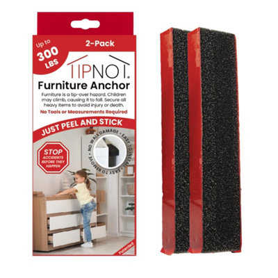 Tipnot Adhesive Furniture AnchorNo-DrillAesthetic & Invisible Once InstalledAnti-Tip Safety To Childproof And Babyproof from B&Q