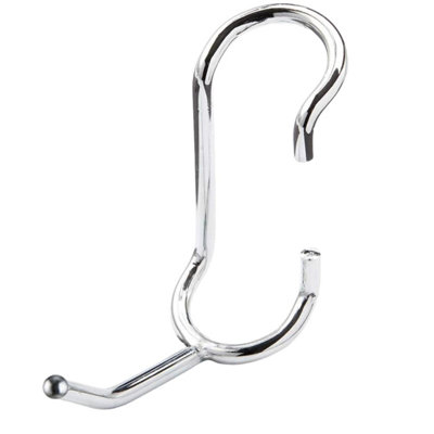 B&Q -  Polehooks Chrome 2" C-Style Clip-On Hooks For 1" Wire Shelving (5 Pack)