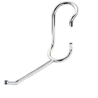 B&Q -  Polehooks Chrome 4" C-Style Wire Shelving HooksAll-Purpose Clip-On 5 Pack