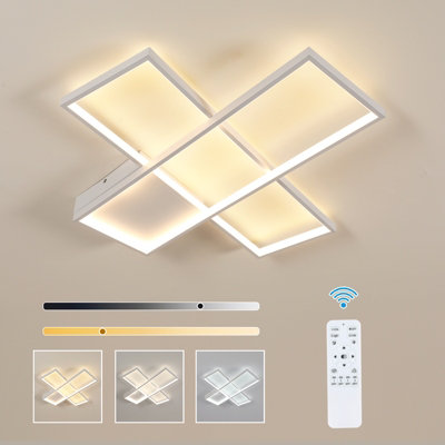 Pheashine Sleek Rectangular Led Ceiling Light Stepless Dimming 3000-6500K With Remote Control from B&Q