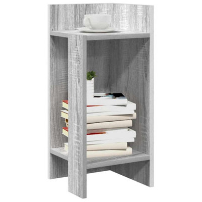 Berkfield Grey Side Table With Shelf Sonoma 25.5X27x60 Cm B&Q