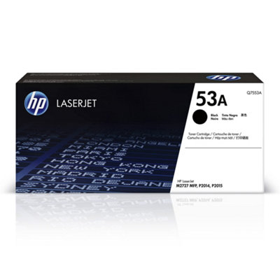 Hp Q7553A 53A Original Laserjet Toner CartridgeBlackSingle Pack