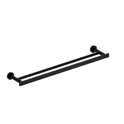 B&Q -  Paradox 60 Cm (24") Double Towel Bar Black