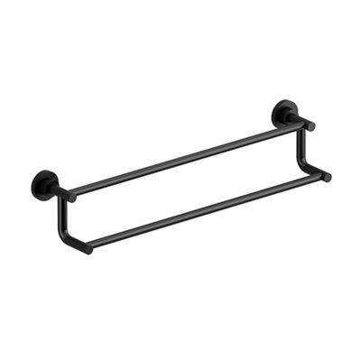 B&Q -  Gs 60 Cm (24") Double Towel Bar Black