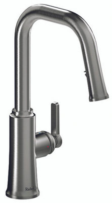 Riobel Trattoria Mixer With Pull Down Spray Square Spout Stainless Steel Kitchen Tap from B&Q